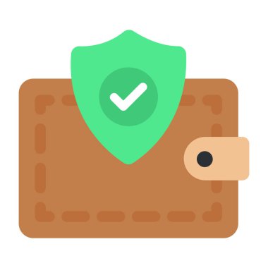 Defterli kalkan, güvenli cüzdan simgesi