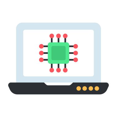 Dizüstü bilgisayar işlemcisinin düzenlenebilir tasarım simgesi