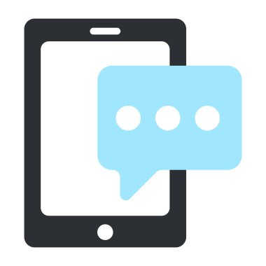 Akıllı telefonlu ileti balonu, mobil sohbet simgesi