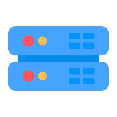 Veri sunucu rafının modern tasarım simgesi