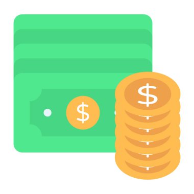 Bozuk paraların olduğu banknotlar nakit simgesi sergiliyor 