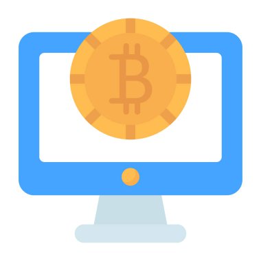 Çevrimiçi bitcoin simgesi benzersiz tasarım