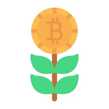 Bitcoin bitkisinin vektör tasarımı