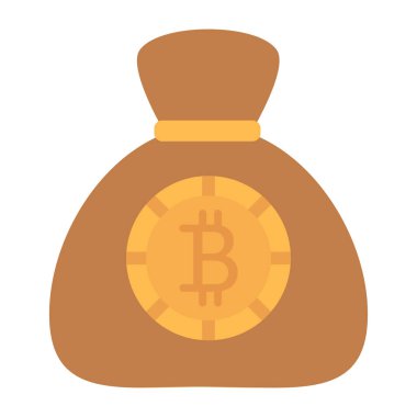 Bitcoin çuval simgesi, düzenlenebilir vektör