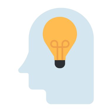 Beynin içindeki ampul, yaratıcı düşünme ikonu kavramı