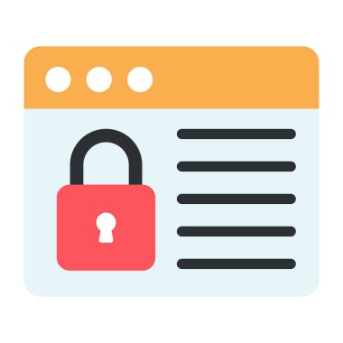 Kilitli web sitesi simgesi konseptini gösteren web sayfası ile asma kilit