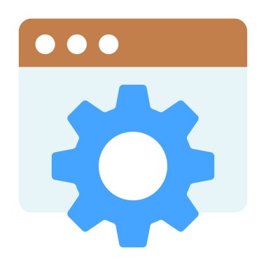 Web sayfasında dişli, web ayarı simgesi