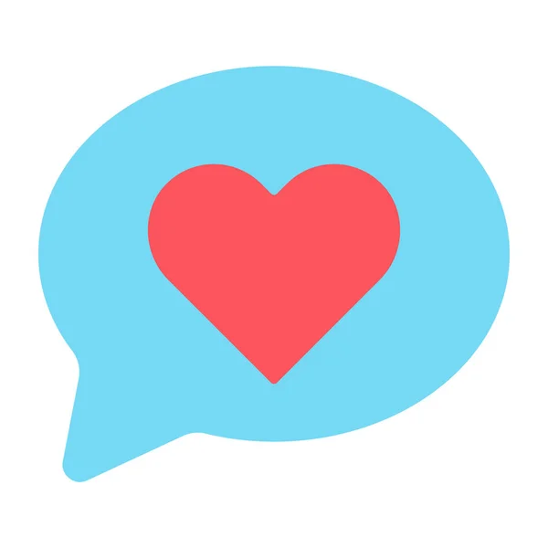 Ikon Hjärta Inuti Bubbla Platt Design Romantisk Chatt — Stock vektor