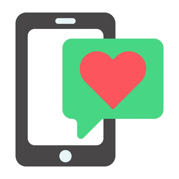Colorful Design Icon Mobile Romantic Chat — Stock vektor