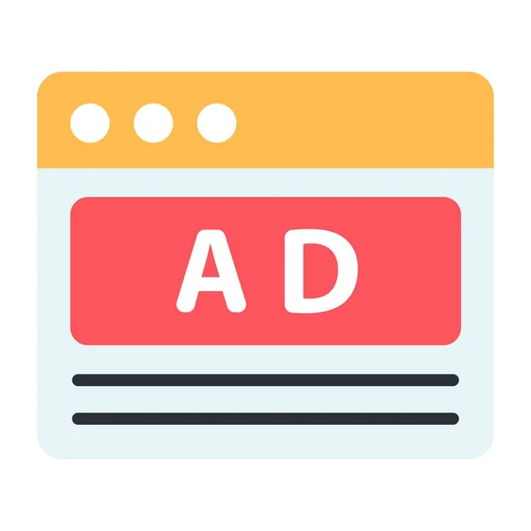 사이트 광고의 크리에이티브 디자인 아이콘 — 스톡 벡터
