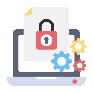 Güvenli belgenin modaya uygun bir vektör tasarımı