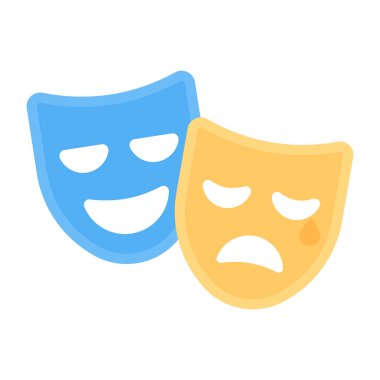 Tiyatro maskelerinin eşsiz bir tasarım simgesi.