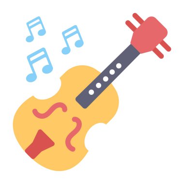 String müzik aleti simgesi, gitar vektör tasarımı