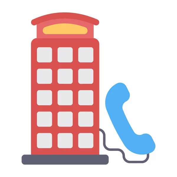 Flat Design Icon Public Telephone — Stock Vector