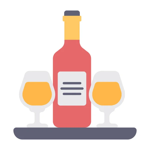Eine Ikone Design Der Weinflasche — Stockvektor