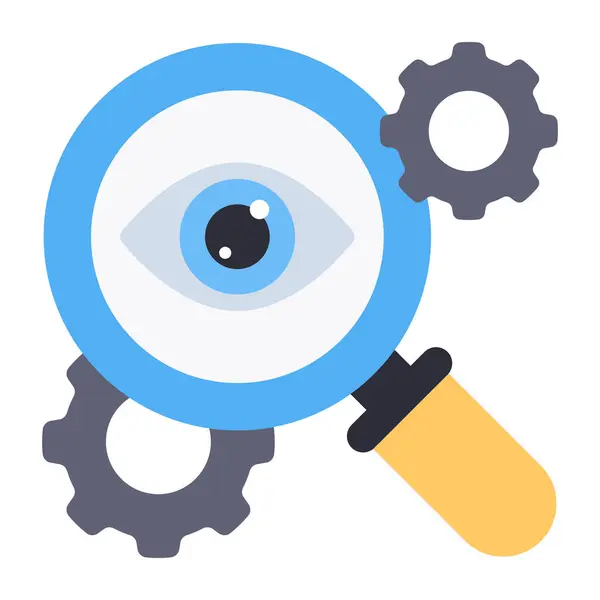 Conceptual Flat Design Icon Search Eye — Stockvektor
