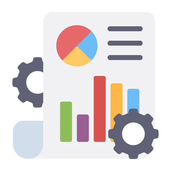 Business Report Management Icon Colorful Design — Stockvektor