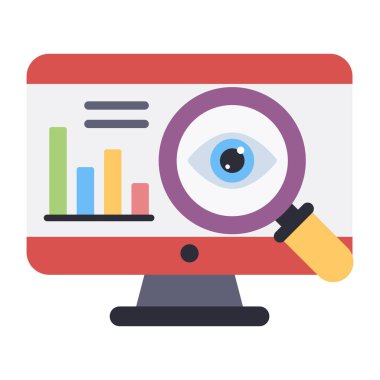 Çevrimiçi grafik görselleştirmesinin kavramsal düz tasarım simgesi