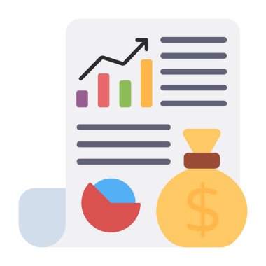 Finansal raporun düzenlenebilir tasarım simgesi