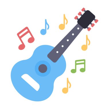 Bir müzik aleti simgesi, gitar vektör tasarımı
