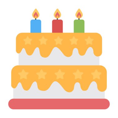 Lezzetli bir pasta ikonu.