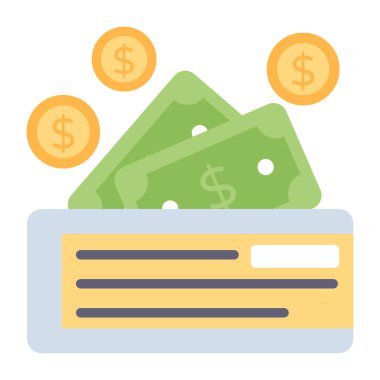 Çek defteri görünümlü para finans simgesi 