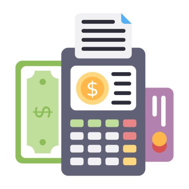 Pos makine simgesi düz tasarım