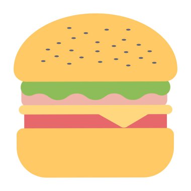 Hamburgerin düz tasarım simgesi