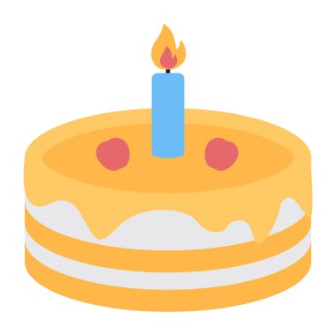 Doğum günü pastasının güzel bir tasarım simgesi 