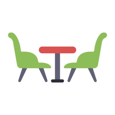 Restoran tablosunun güzel bir tasarım simgesi, veranda vektörü