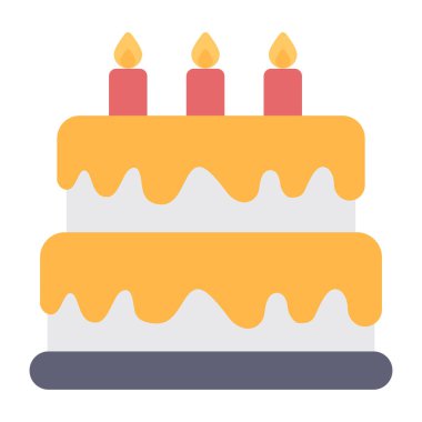 Doğum günü pastasının güzel bir tasarım simgesi 