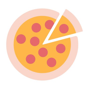 Lezzetli bir pizza ikonu. 