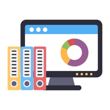 Web istatistiklerinin düz tasarım simgesi
