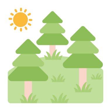 Orman manzarasının simge tasarımı