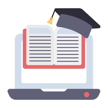 Çevrimiçi eğitimin düzenlenebilir tasarım simgesi