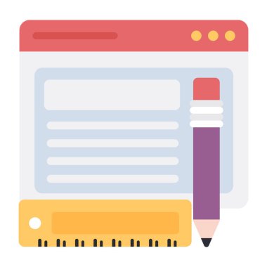 Web yazımının düz tasarım simgesi