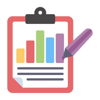 İş raporunun kavramsal düz tasarım simgesi