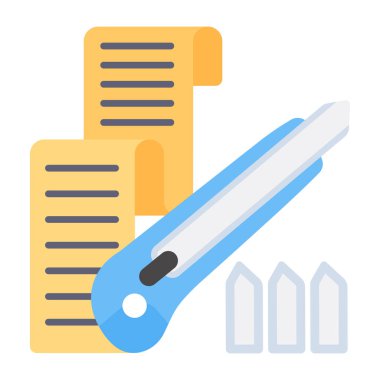 Kağıt kesicinin vektör tasarım simgesi