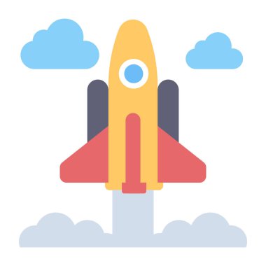 Düz dizayn bir roket ikonu