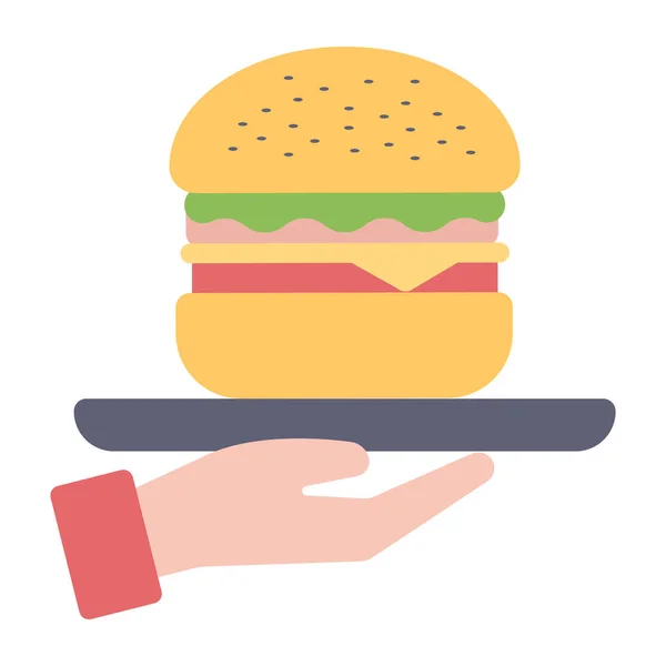 Flat Design Icon Burger — Stock Vector