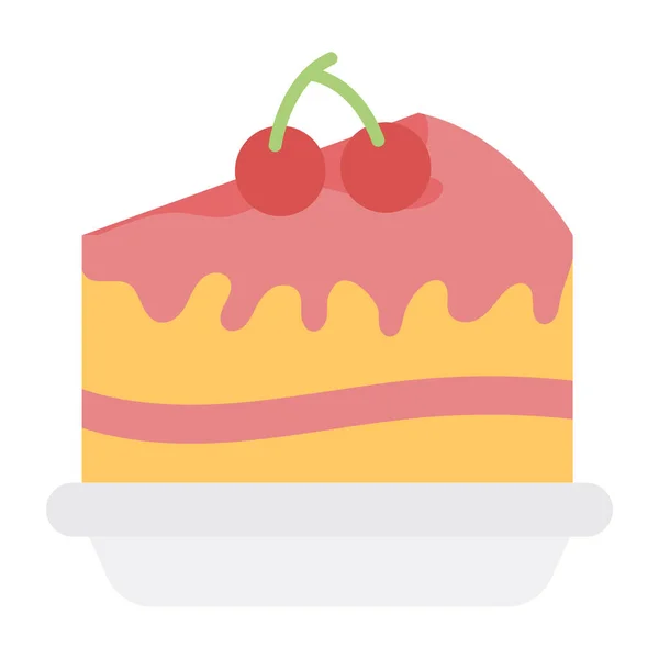 Een Prachtig Design Icoon Van Cake Plak — Stockvector