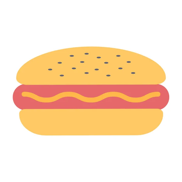 Flat Design Icon Hotdog Burger — Stock vektor