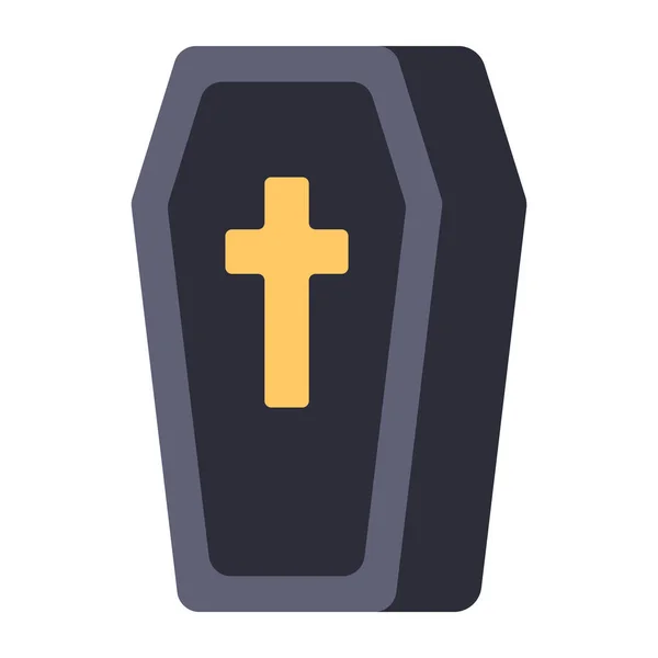 Flat Design Icon Coffin — Vettoriale Stock
