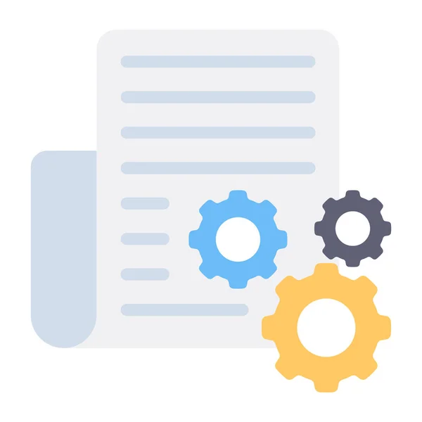Folded Paper Gears Icon Document Management — 图库矢量图片