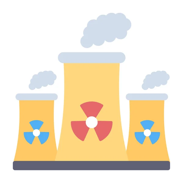 Moderní Konstrukční Ikona Jaderné Elektrárny — Stockový vektor