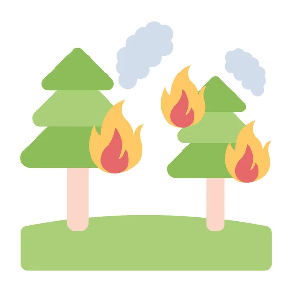 Icon Design Forest Fire — Stock Vector