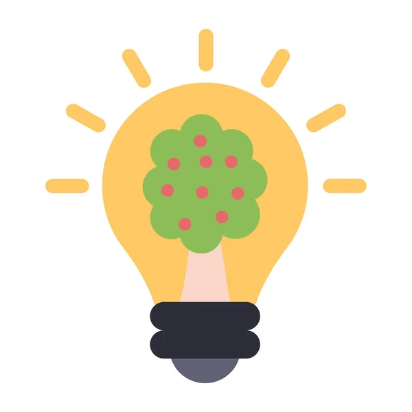 Tree Lightbulb Icon Eco Idea — Stock vektor