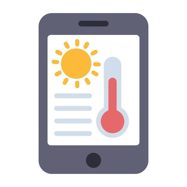 Flat Design Icon Mobile Meteorology — стоковый вектор