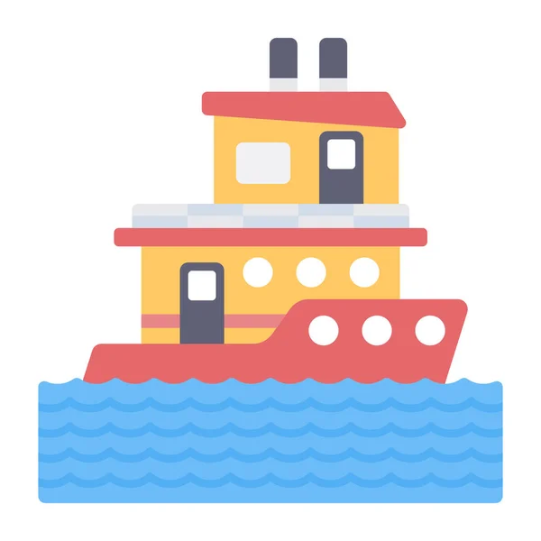 Water Travel Vehicle Icon Ship — Vettoriale Stock