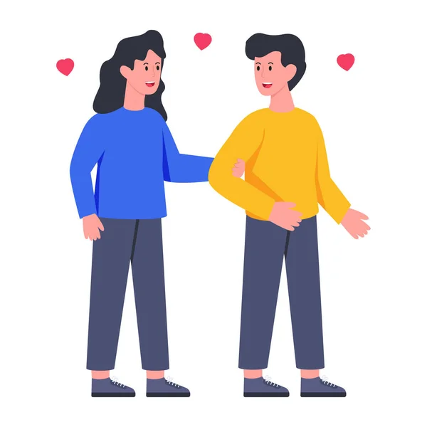 Flache Design Illustrationen Von Liebenden Paaren — Stockvektor